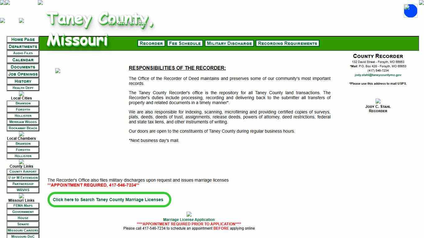 Recorder - Taney County, MO